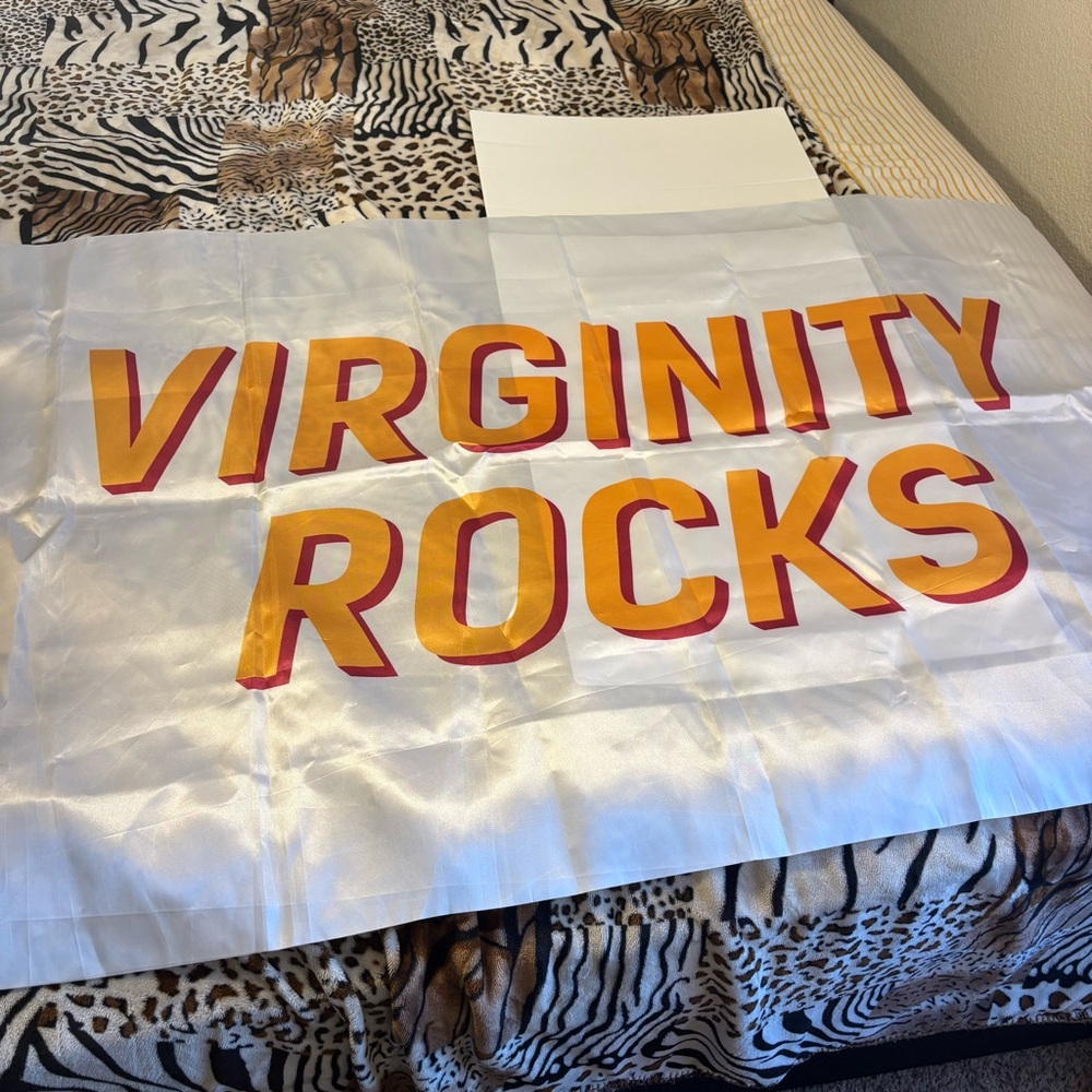 Virginity Rocks‎ White Flag by Danny Duncan | Funny Meme Room Decor
